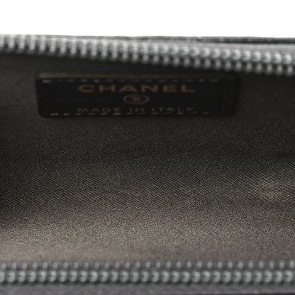Chanel Lambskin Camellia Embossed Key Holder Case Black 5 of 8