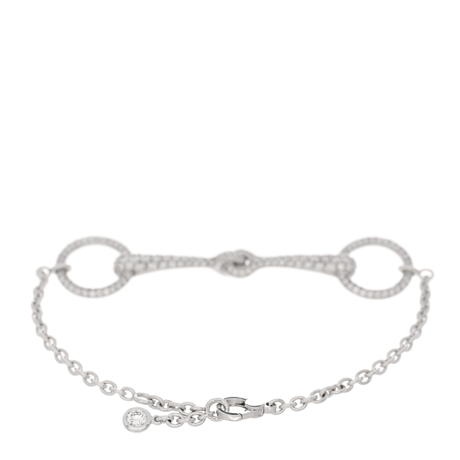 Hermes 18K White Gold Diamond TPM Filet d'Or Bracelet SH 2 of 3