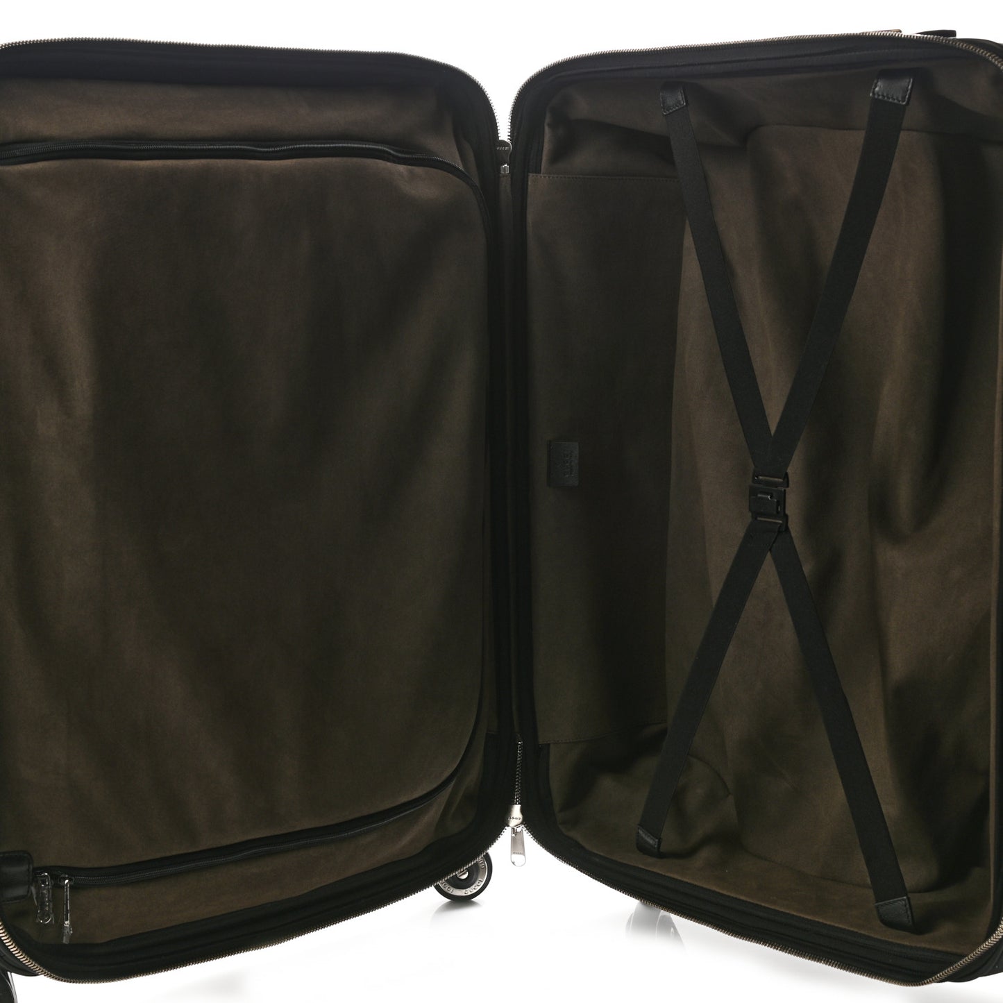 GG Supreme Monogram Four Wheel Suitcase Black