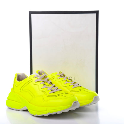 Gucci Calfskin Mens Rhyton Sneakers 10 Yellow Fluo 9 of 10
