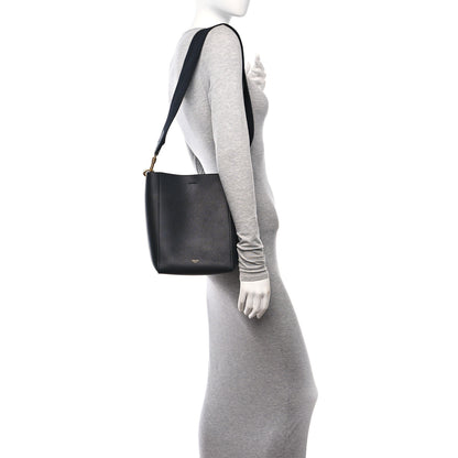 Celine Soft Grained Calfskin Small Sangle Bucket Bag Black 2 of 14