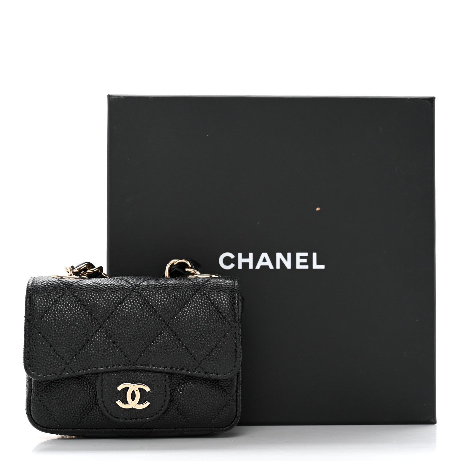 Chanel Caviar Quilted Mini Chain Belt Bag Black 9 of 9