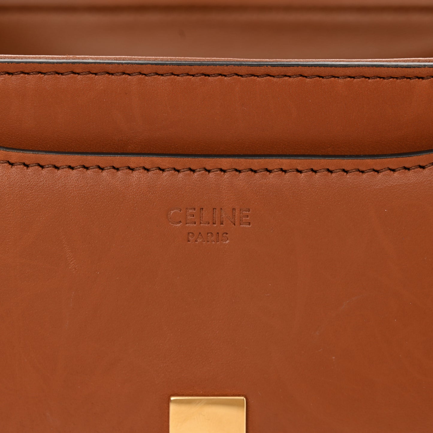 Satinated Calfskin Mini 16 Top Handle Bag Tan