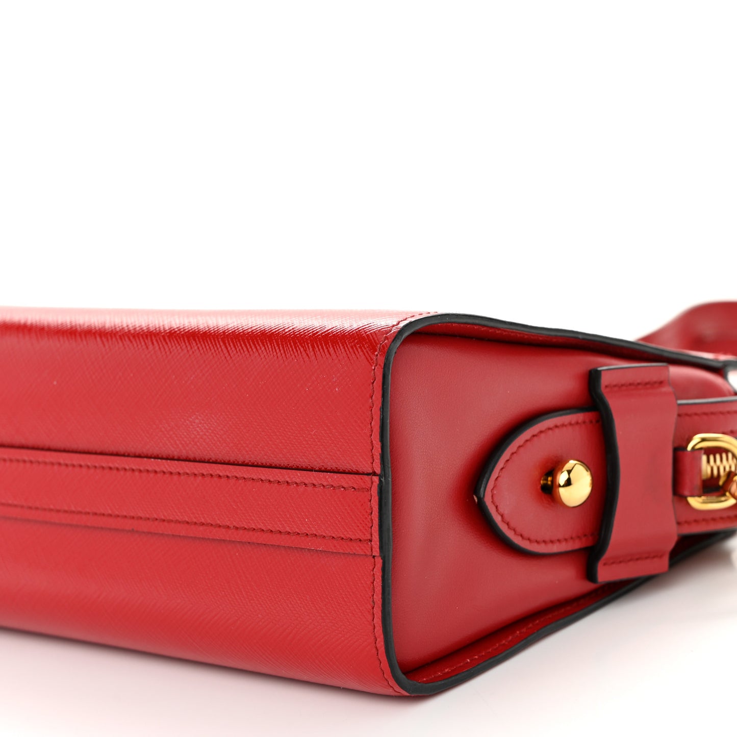 Saffiano Vernice Esplanade Crossbody Bag Rosso