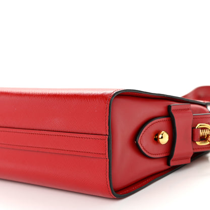 Prada Saffiano Vernice Esplanade Crossbody Bag Rosso 10 of 10