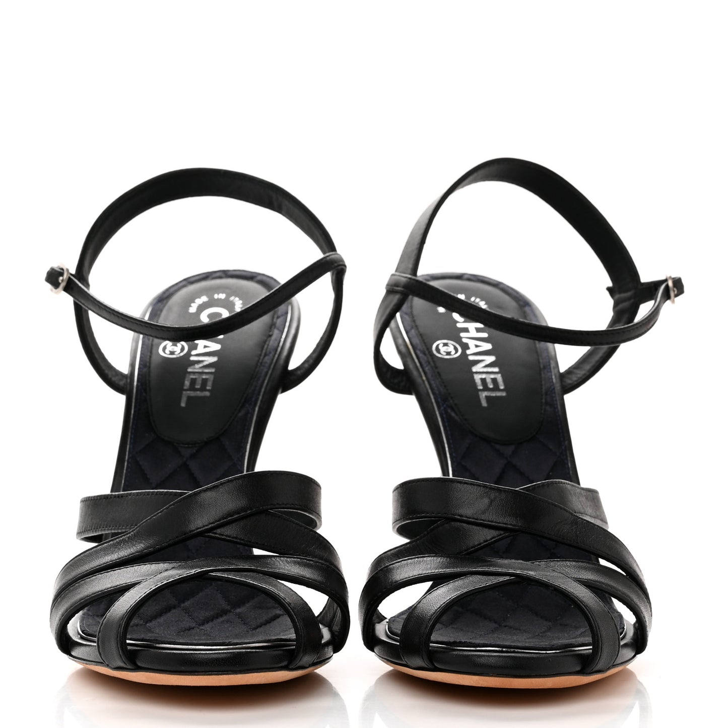 Lambskin CC Moonlight Strappy Sandals 42 Black