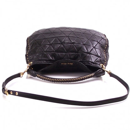 Miu Miu Nappa Studded Sacca Black 6 of 11