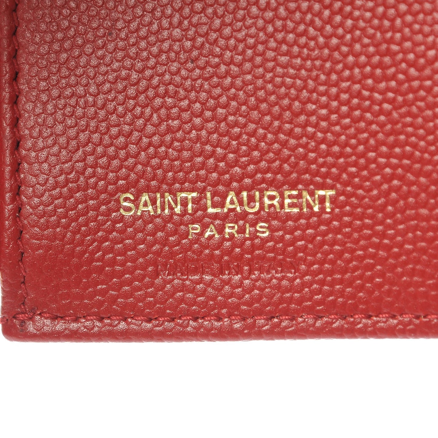 Grain De Poudre Matelasse Chevron Monogram Zipped Card Case Rouge