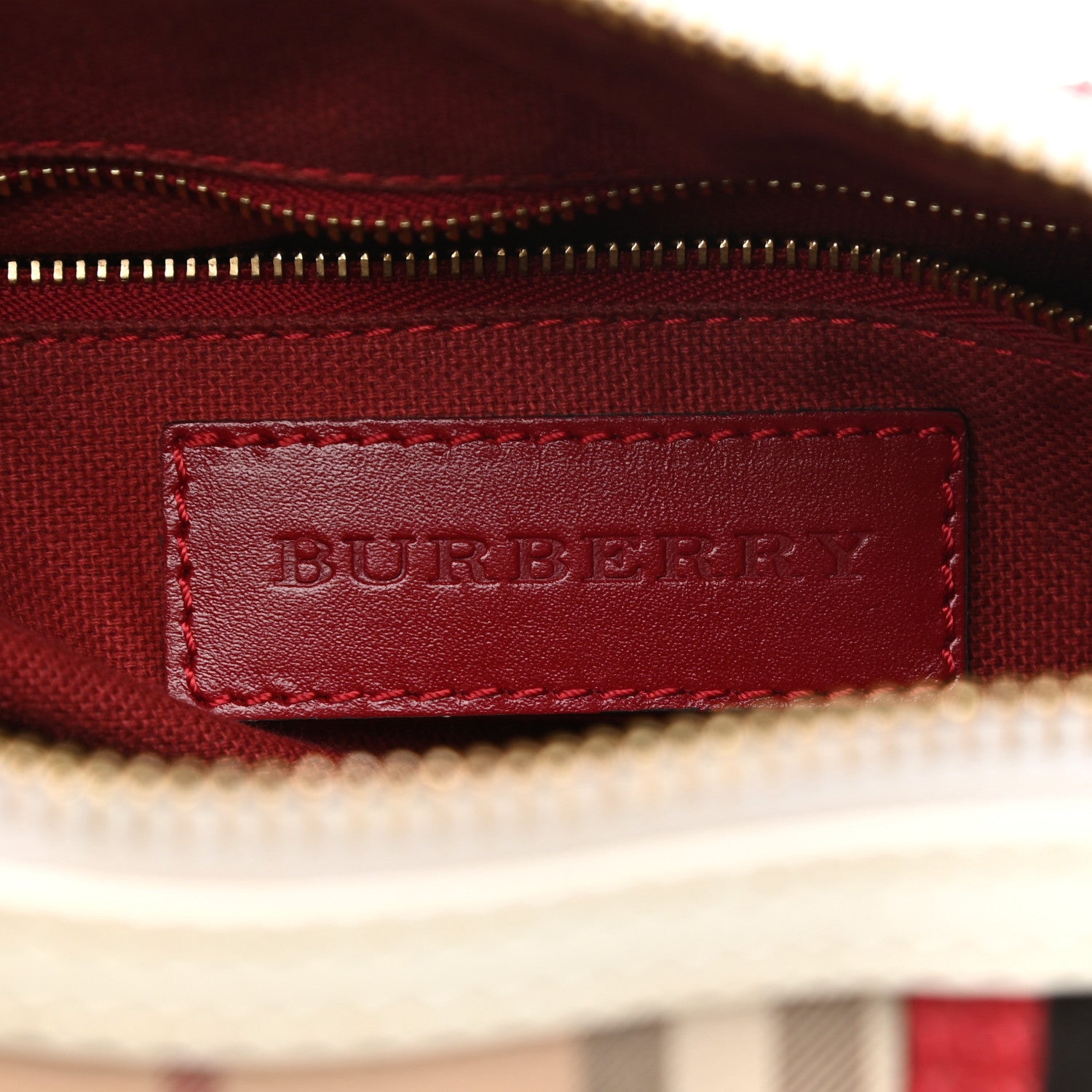 Burberry Haymarket Check Medium Alchester Bowling Bag White Military Red 6 of 16