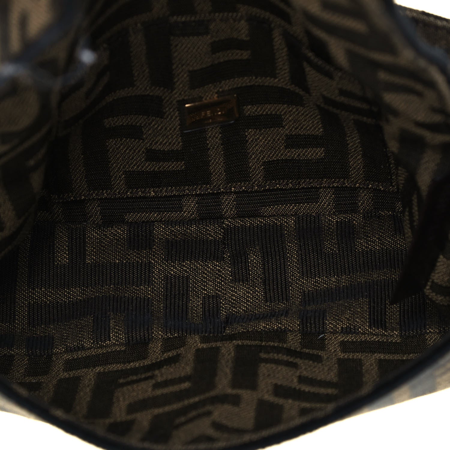 Fendi Fabric Jacquard FF 1974 Mini Baguette Tobacco Moro Black 4 of 9