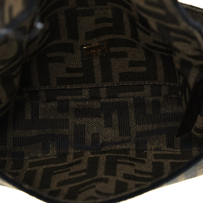 Fendi Fabric Jacquard FF 1974 Mini Baguette Tobacco Moro Black 4 of 9