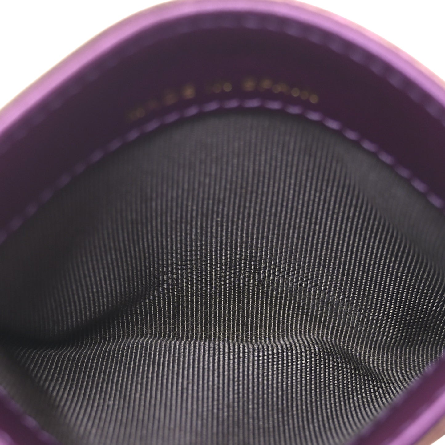 Iridescent Lambskin Quilted Card Holder Purple