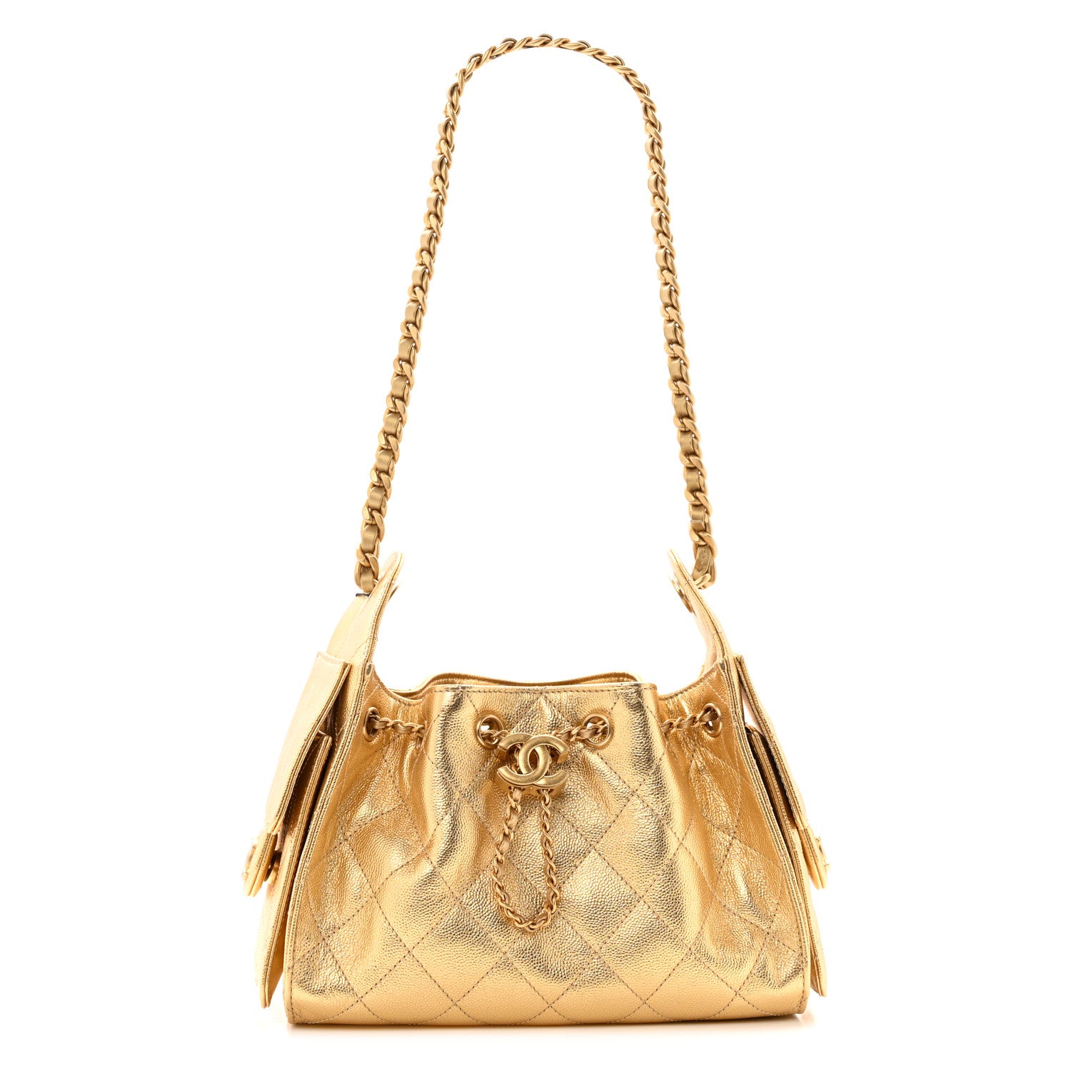 Chanel Metallic Caviar Quilted Mini Chanel 25 Handbag Gold 1 of 11