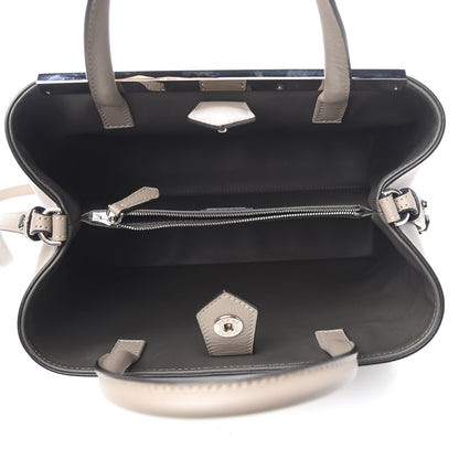 Fendi Vitello Dolce Century Petite 2Jours Tote Tortora Carbone 4 of 8