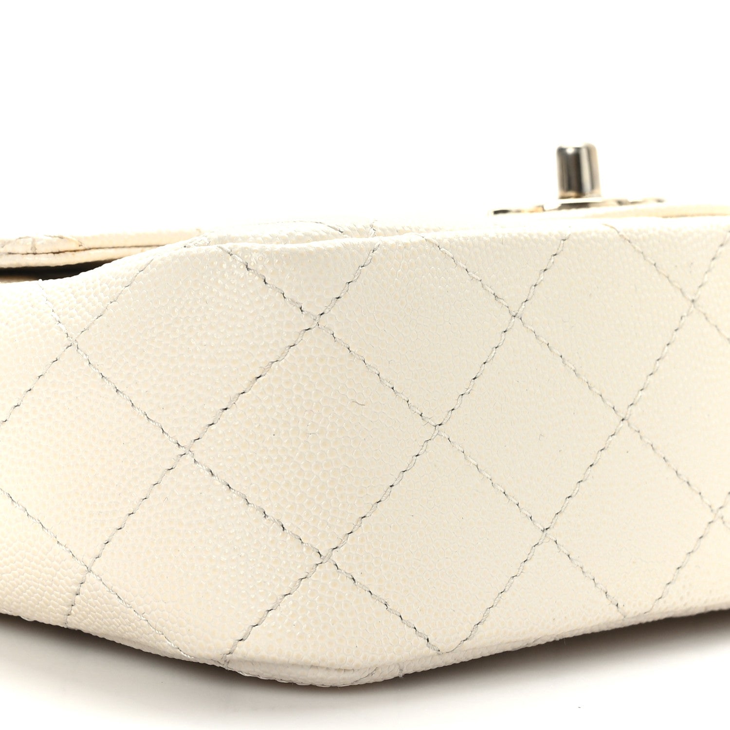 Chanel Caviar Quilted Mini Rectangular Flap White 8 of 9