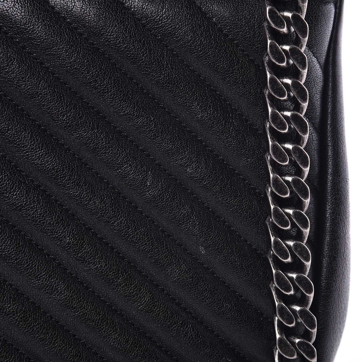 Saint Laurent Sheepskin Matelasse Chevron Monogram Large College Satchel Black 11 of 11