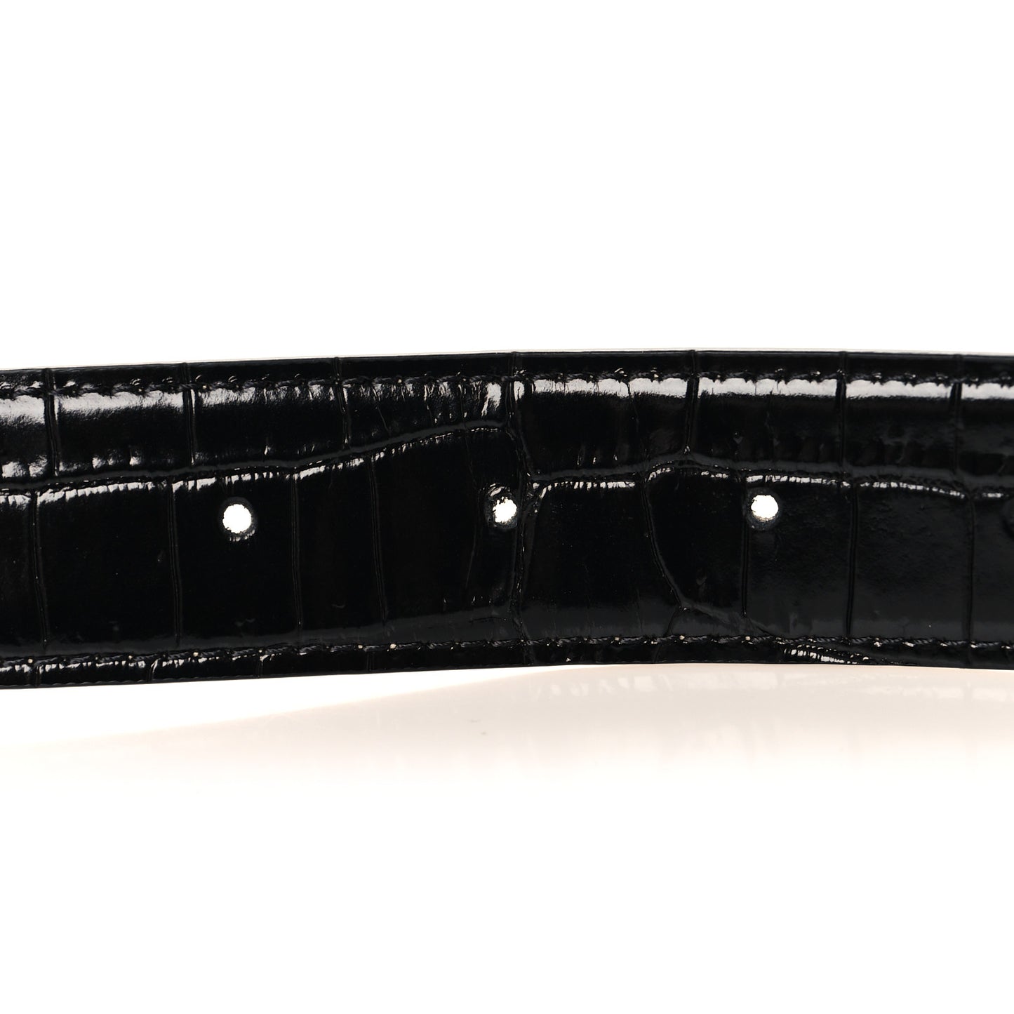 Crocodile Embossed Calfskin Belt 75 30 Black