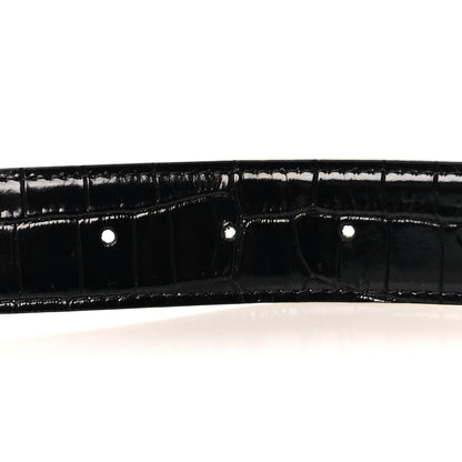 Chanel Crocodile Embossed Calfskin Belt 75 30 Black 3 of 6