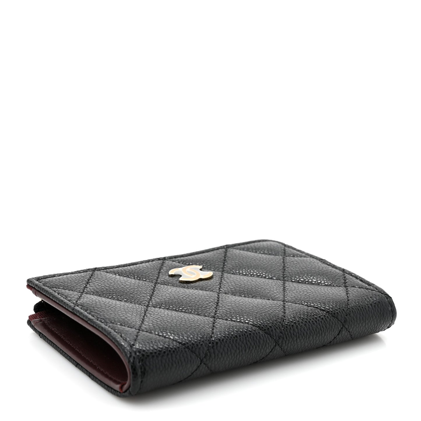 Caviar Quilted Zipped Key Holder Case Black