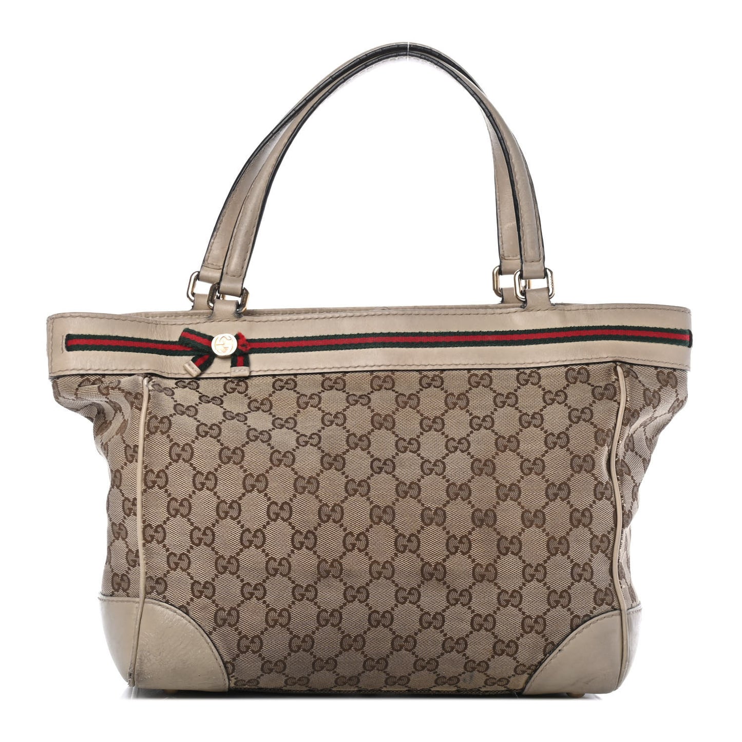 Monogram Web Medium Mayfair Tote Off White