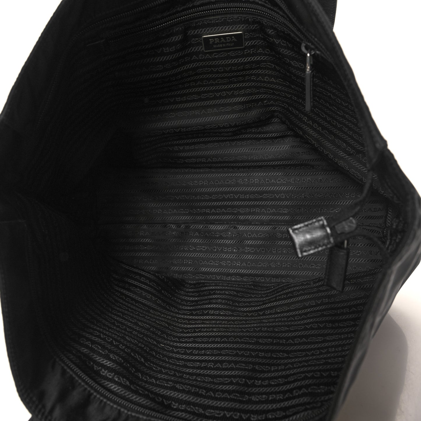 Tessuto Nylon Saffiano Pocket Tote Black