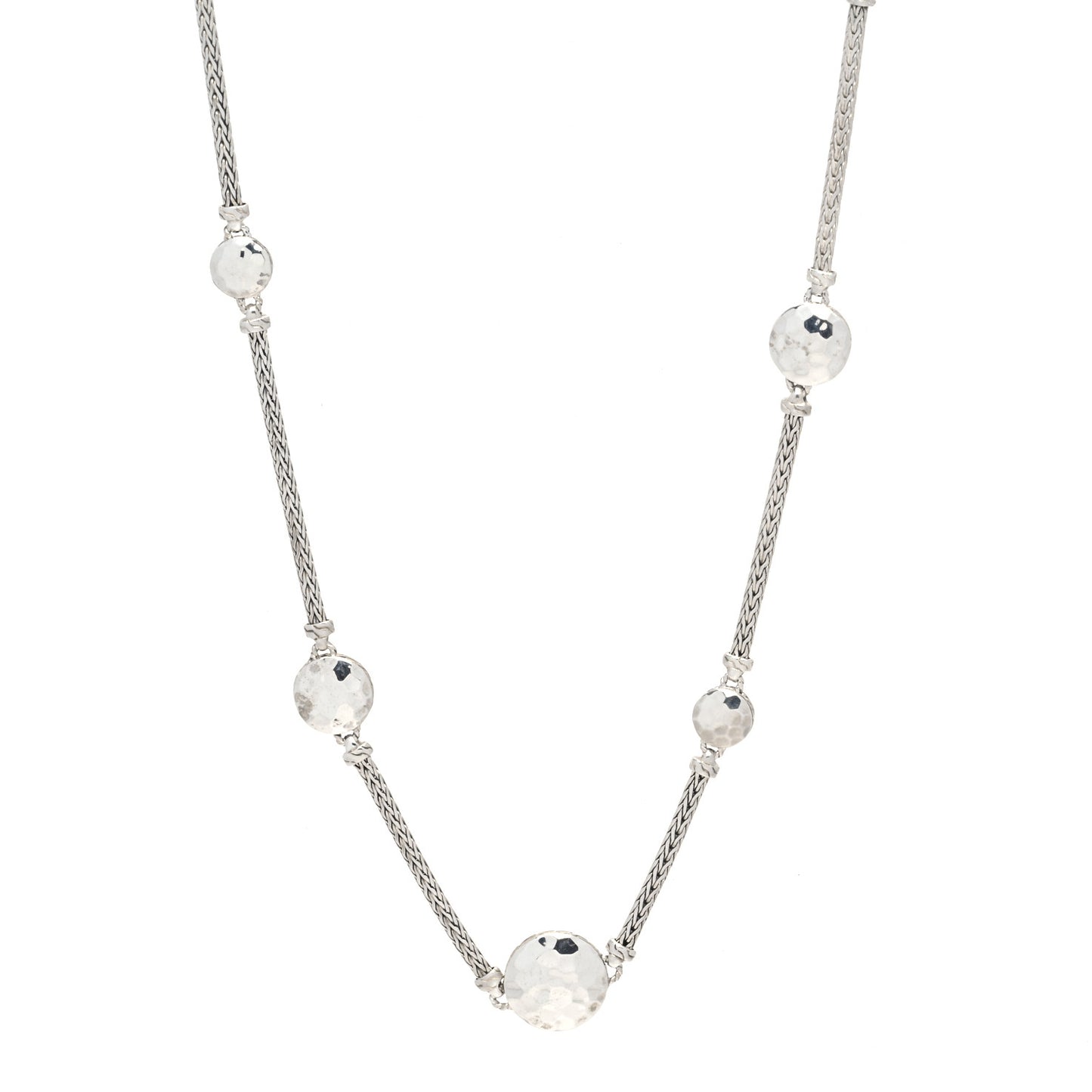 Sterling Silver Palu Disc Station Necklace 18"