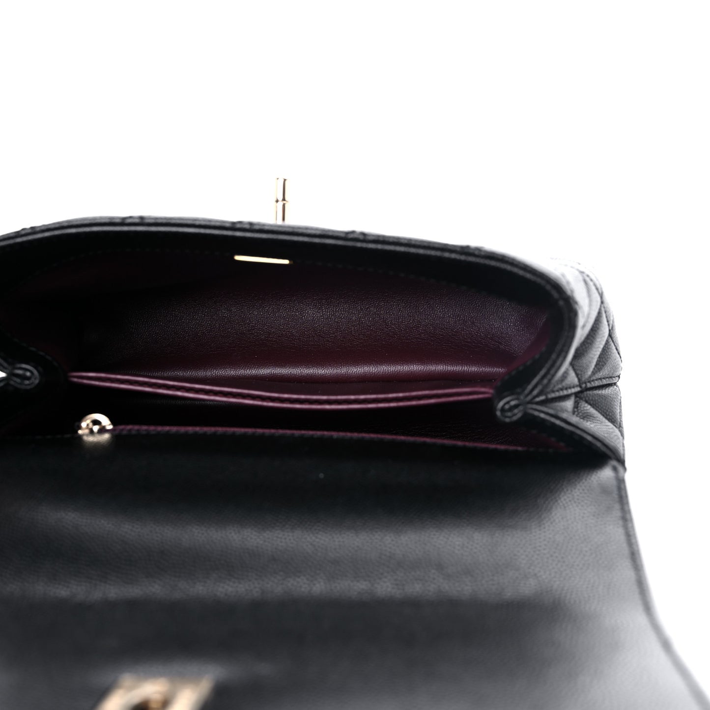 Caviar Quilted Mini Coco Handle Flap Black