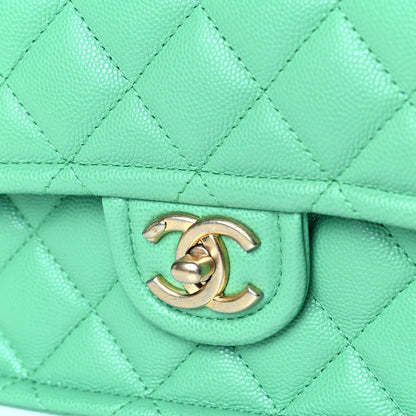 Chanel Caviar Quilted Medium Sweet Classic Flap Green 5 of 5
