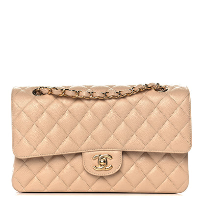 Chanel Caviar Quilted Medium Double Flap Beige 1 of 12