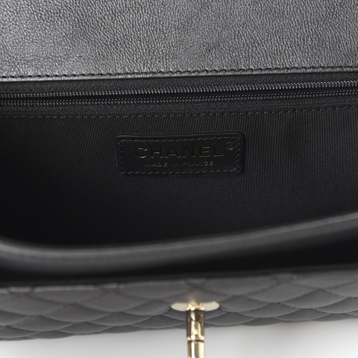 Calfskin Quilted Smart Pocket Flap Bag Dark Gray