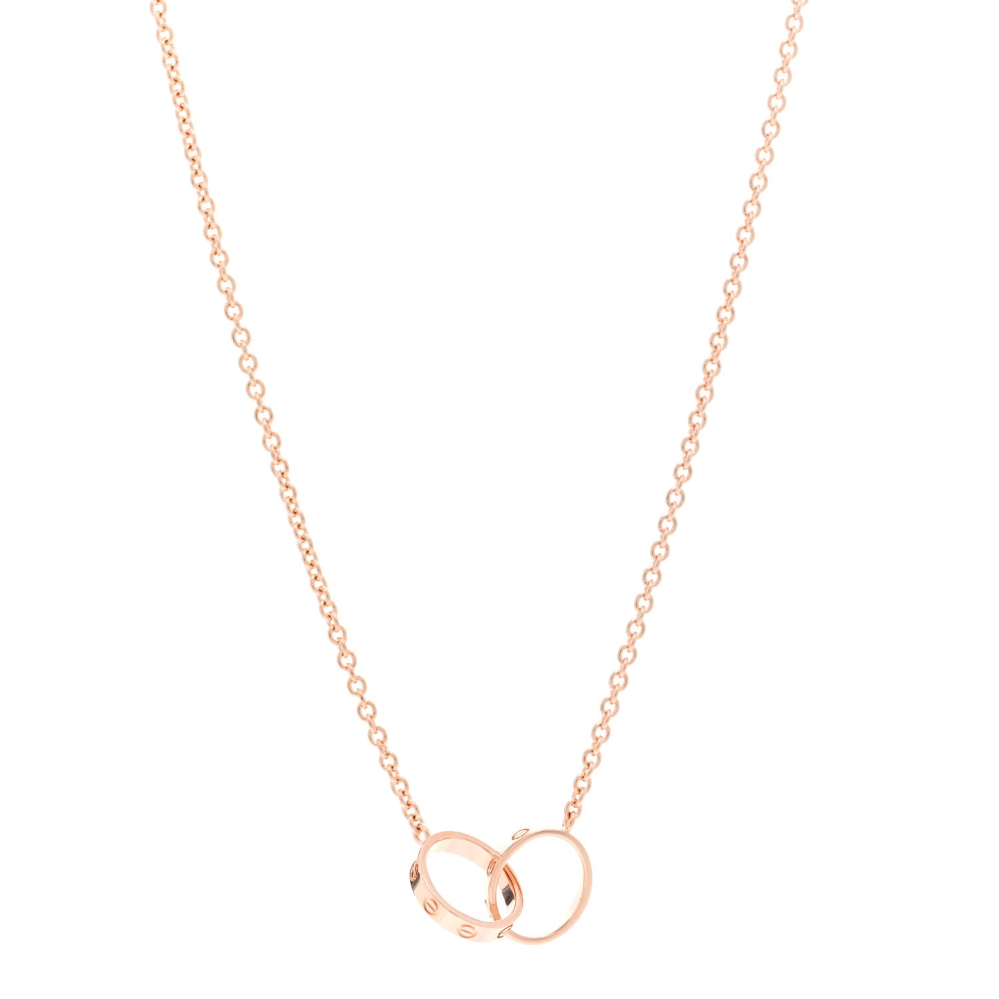 18K Pink Gold Interlocking LOVE Necklace