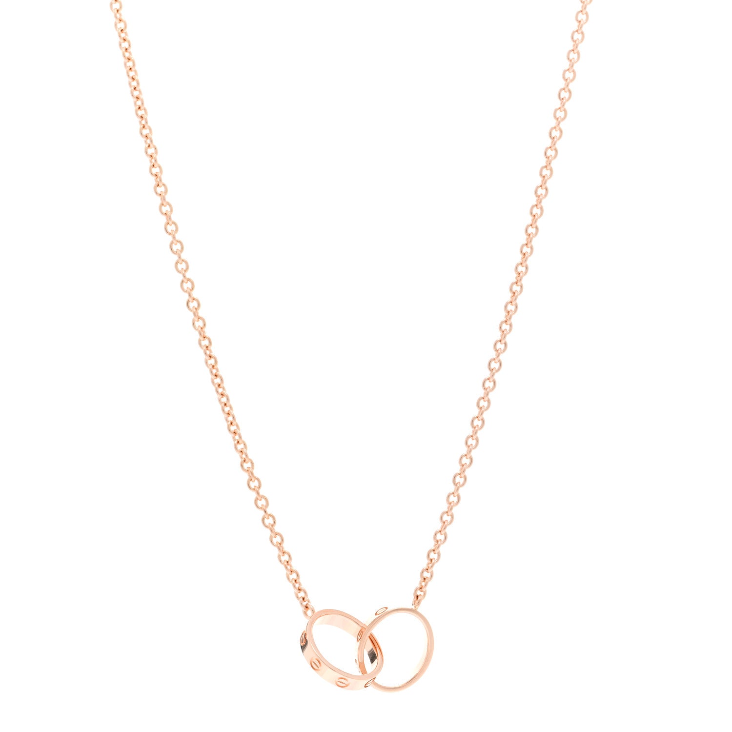 Cartier 18K Pink Gold Interlocking LOVE Necklace 1 of 6