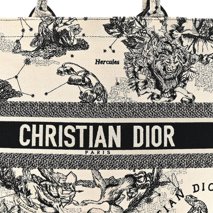 Christian Dior Canvas Embroidered Large Zodiac Toile De Jouy Book Tote Latte 8 of 12