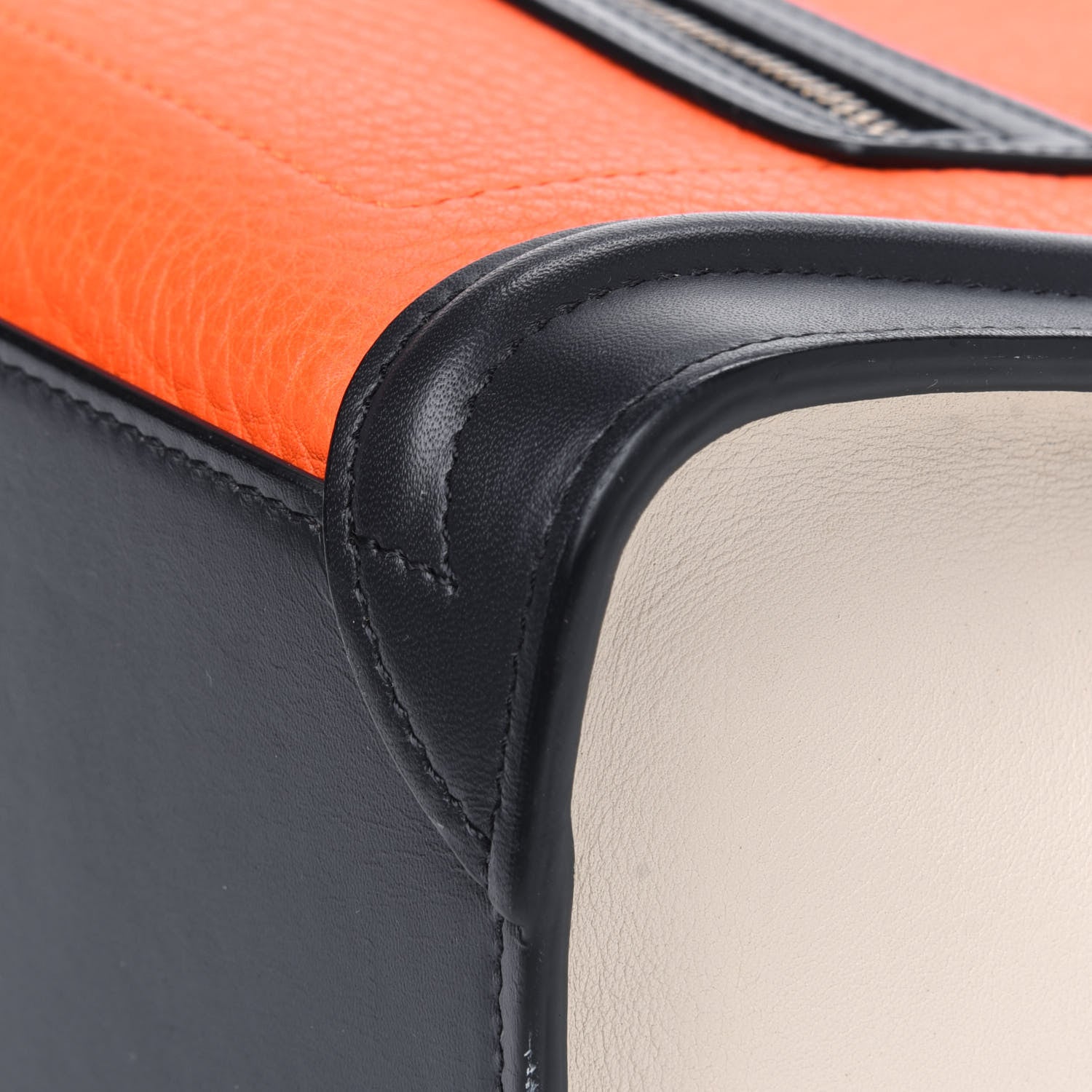 Celine Elephant Calfskin Nano Tri-Color Luggage Bright Orange 10 of 14