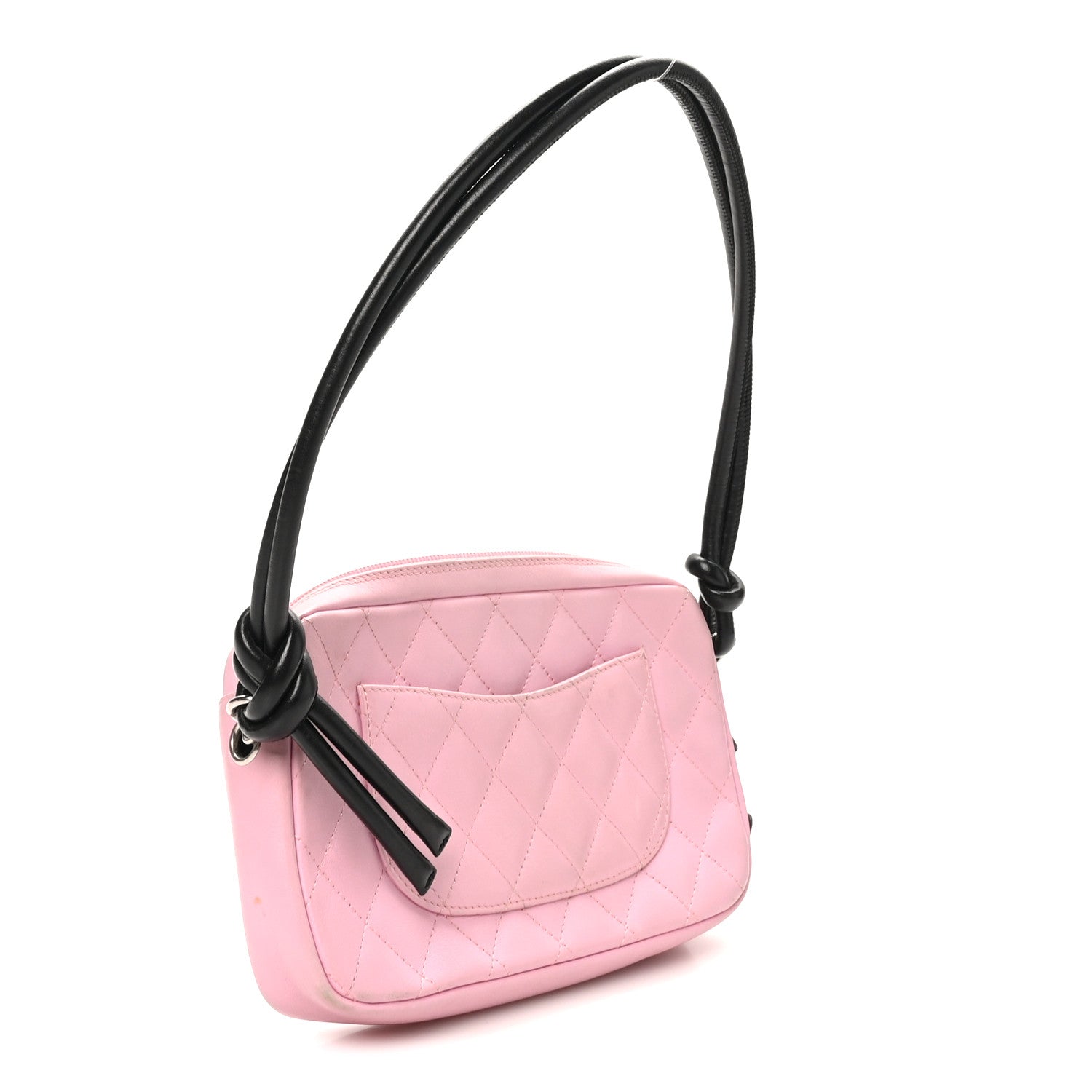 Chanel Calfskin Quilted Cambon Pochette Pink Black 3 of 10