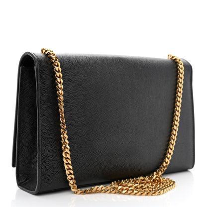 Saint Laurent Grain De Poudre Medium Classic Monogram Kate Satchel Black 3 of 17