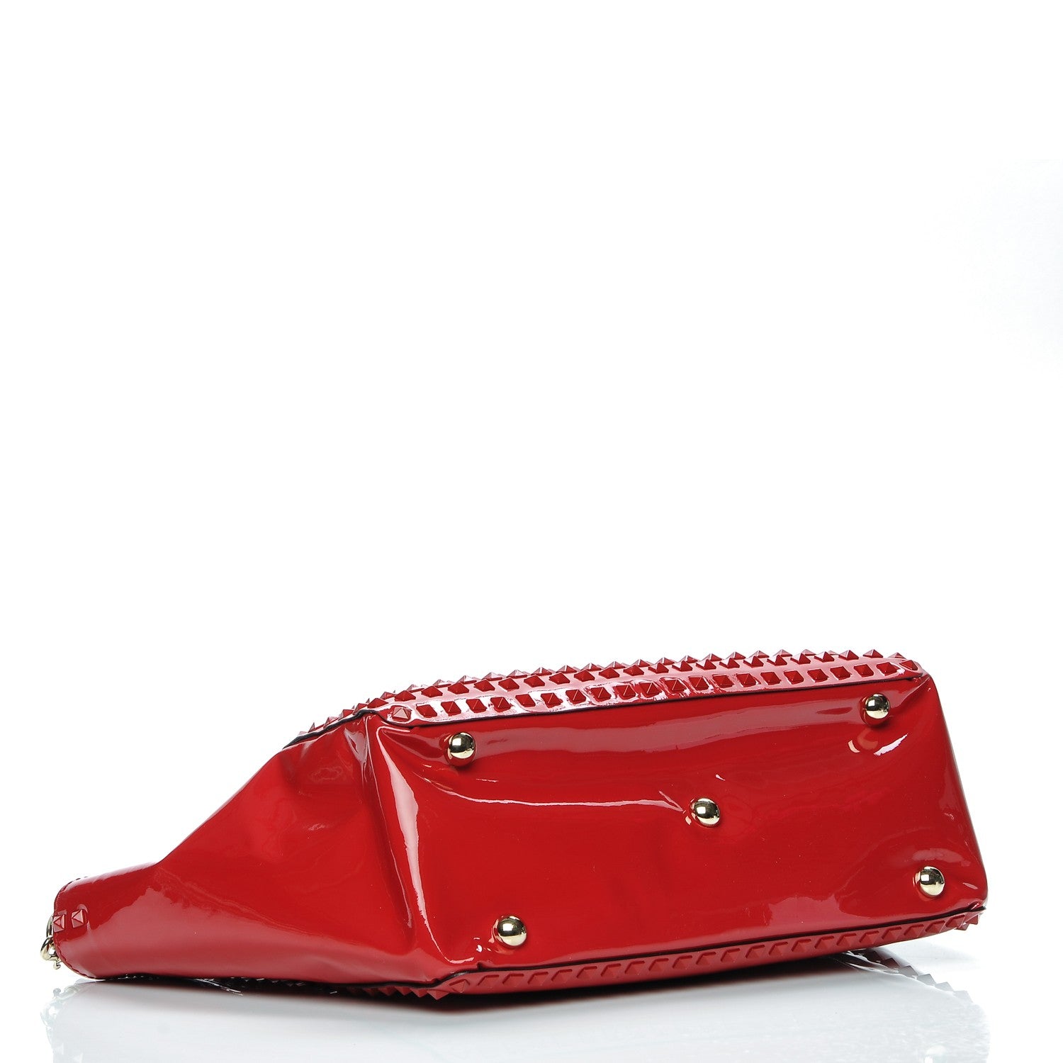 Valentino Garavani Patent Punkouture Medium Rockstud All Over Tote Rosso Valentino 4 of 7