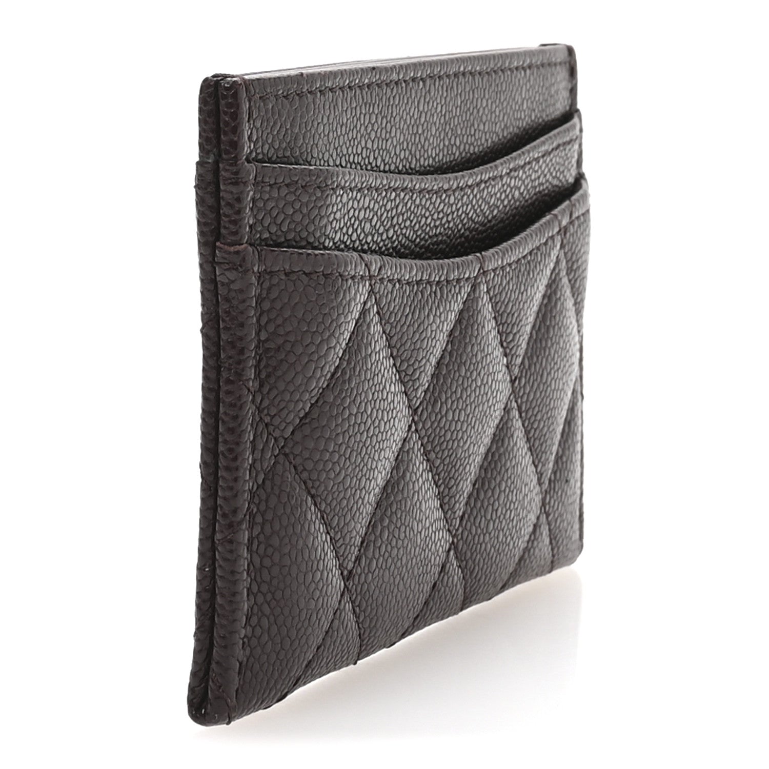 Chanel Caviar Quilted Card Holder Dark Brown 3 of 9