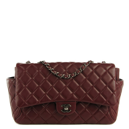 Chanel Lambskin Quilted Large Around Pockets Flap Burgundy 1 of 8