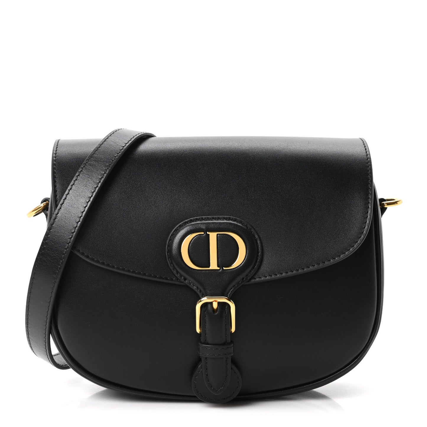 Box Calfskin Medium Bobby Flap Black