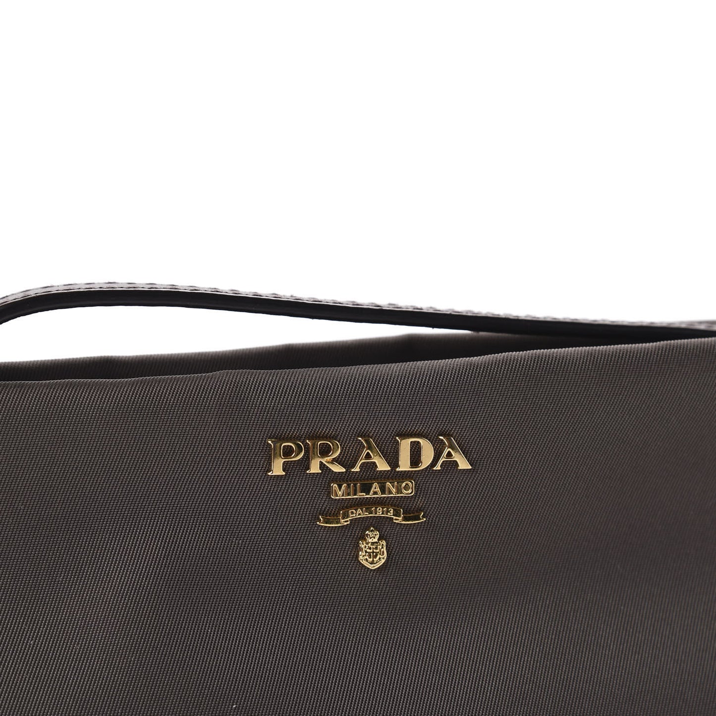 Tessuto Nylon Saffiano Wristlet Fumo