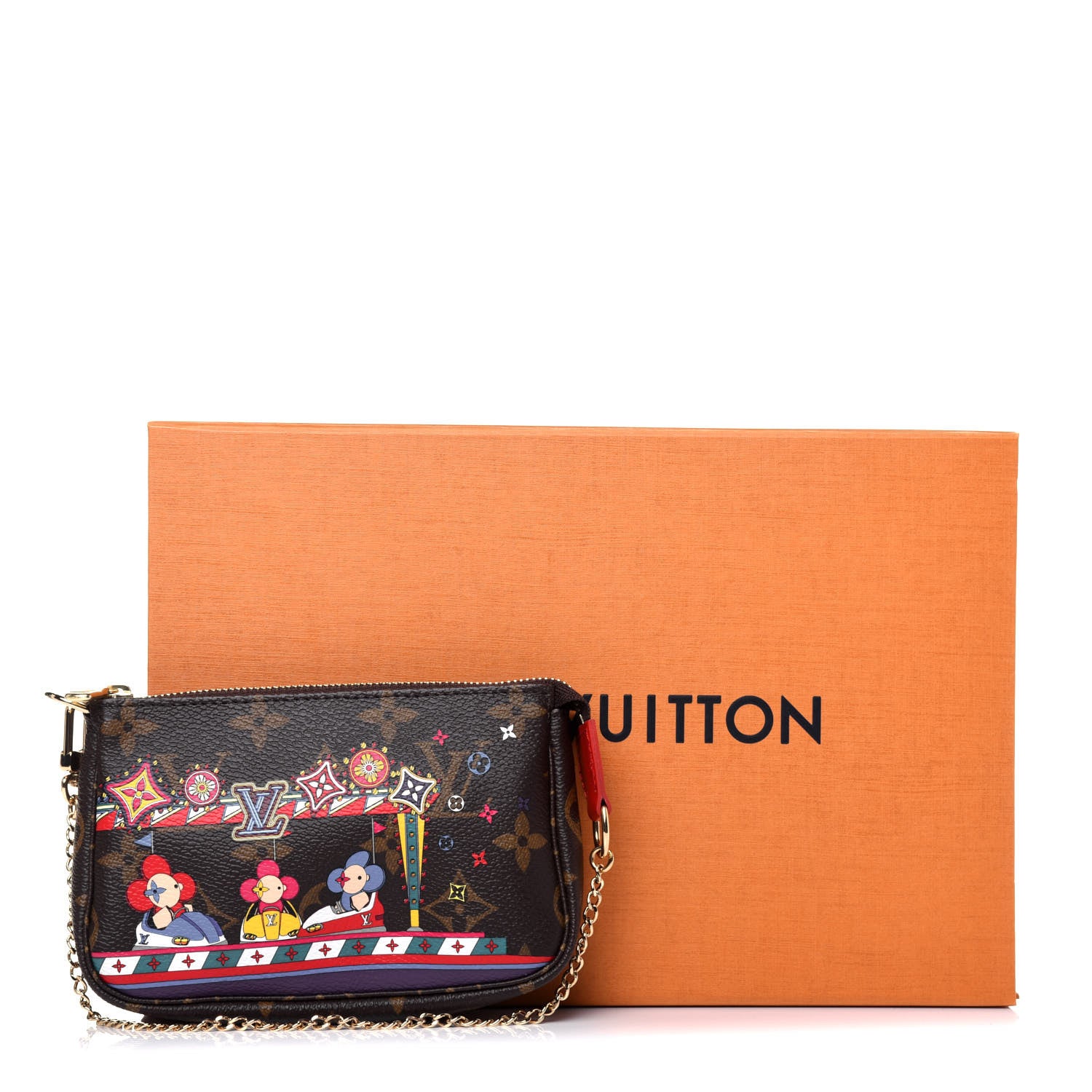 Louis Vuitton Monogram 2020 Christmas Animation Bumper Cars Mini Pochette Accessories Coquelicot 10 of 10