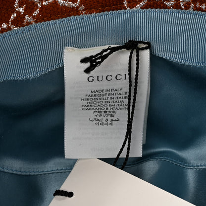 Gucci Canvas Lame GG Monogram Bucket Hat S Burnt Orange Silver 10 of 10