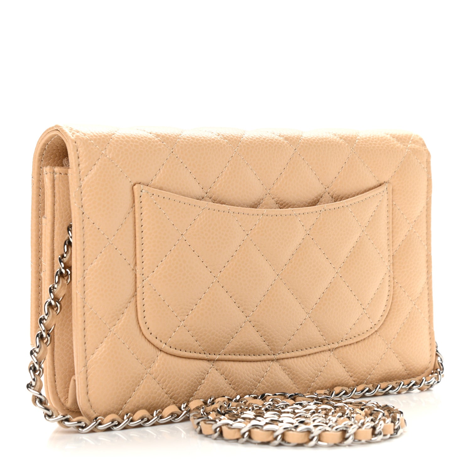 Chanel Caviar Quilted Wallet On Chain WOC Beige 4 of 10