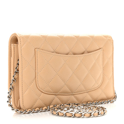 Chanel Caviar Quilted Wallet On Chain WOC Beige 4 of 10