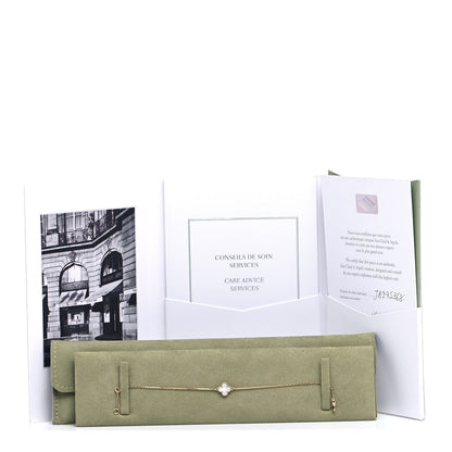 Van Cleef & Arpels 18K Yellow Gold Mother of Pearl Sweet Alhambra Bracelet 7 of 7