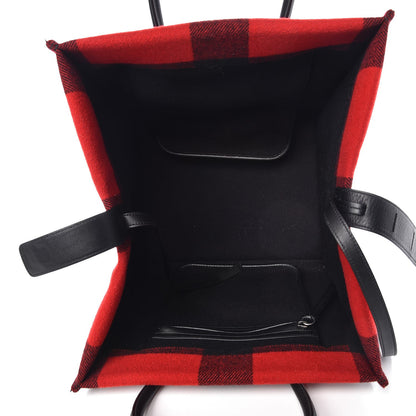 Celine Wool Tartan Medium Phantom Luggage Red 5 of 8