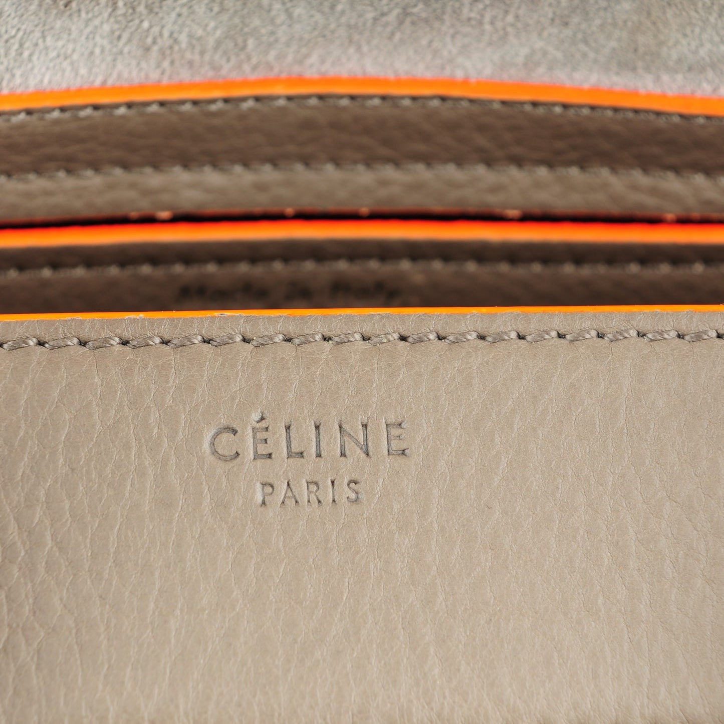 Supple Calfskin Medium Phantom Luggage Grey Orange