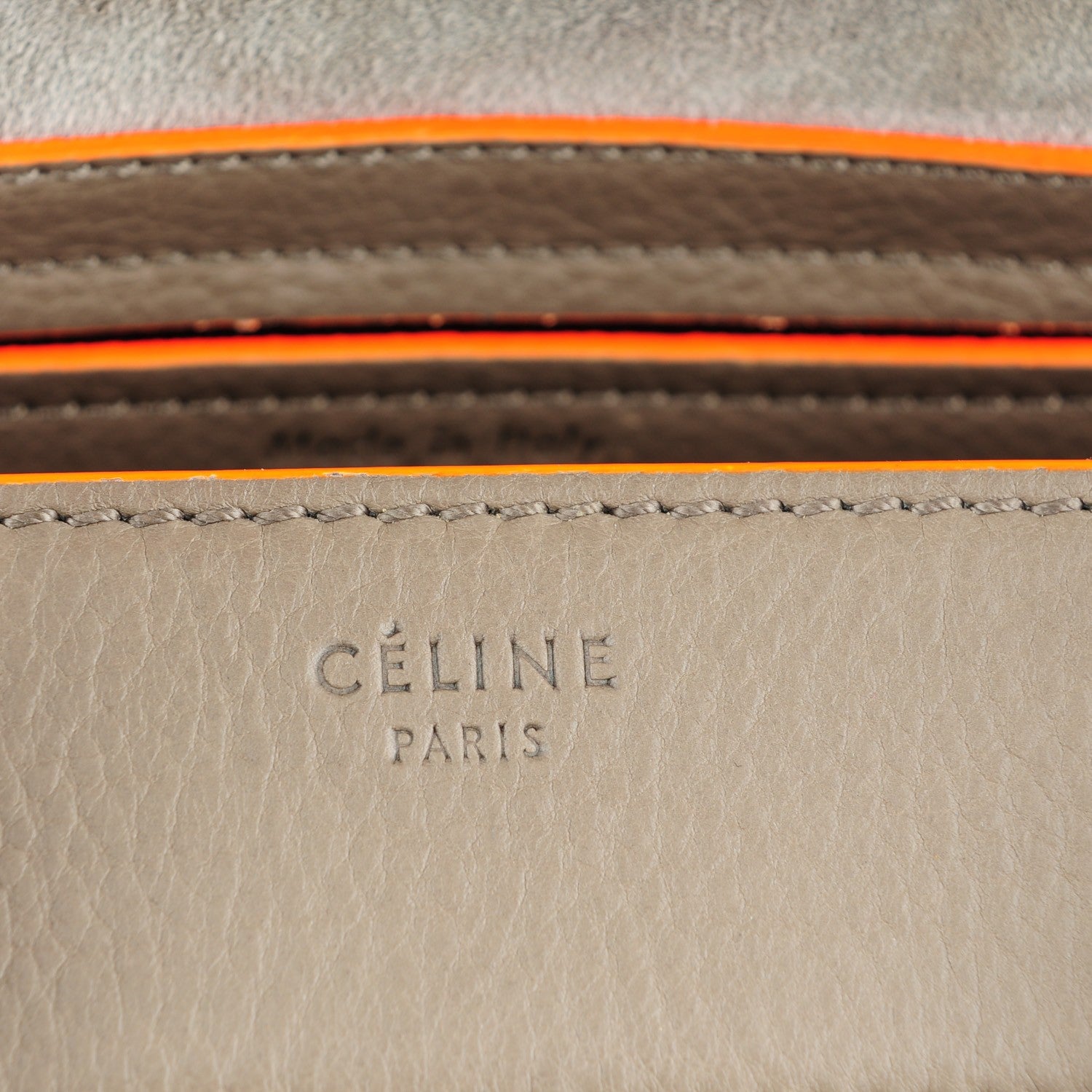 Celine Supple Calfskin Medium Phantom Luggage Grey Orange 6 of 9