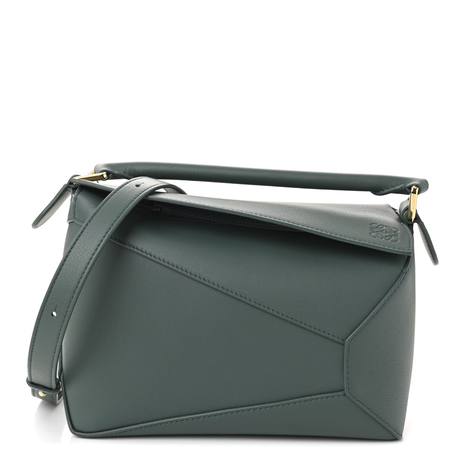 Loewe Calfskin Small Puzzle Edge Bag Bottle Green 1 of 9